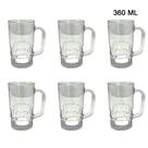 Conjunto Caneca de Chopp de Vidro 360ml