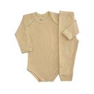 Conjunto canelado bebê Ref 3942 Tamanho:RNcor:Bege