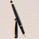 Conjunto Caneta Crown Metal Prestige Tinteiro DI39128P - Cor Preto