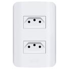 Conjunto Canoa 2 Tomadas 2P+T 10A 250V Branco Romazi Conjunto Canoa 2 Tomadas 2P+T 10A 250V Branco Romazi