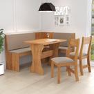 Conjunto Canto Alemão 4 Lugares com Mesa e 2 Cadeiras Rock Estofadas