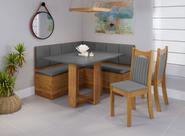 Conjunto Canto Alemão Baú América com Mesa de Jantar Retangular 1,20x80 e 2 Cadeiras Dalas
