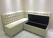 Conjunto Canto Alemão Baú encosto Captone Suede (1,50x1,50) Cor:cinza