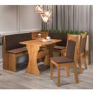 Conjunto Canto Alemão Bueno com Mesa 4 Lugares e 2 Cadeiras Dalas Estofadas