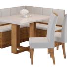 Conjunto Canto Baú com Mesa de Jantar Retangular 120x80cm SEM Vidro e 2 Cadeiras