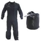 Conjunto Capa Chuva Feminina GP Tech Preta Detalhes Refletivos Malha Interna Anti Odor