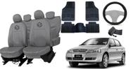 Conjunto capa couro Astra + volante cinza
