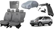Conjunto capa couro c/ cobertura total e brinde