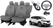 Conjunto capa couro Captur + volante e chaveiro
