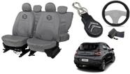 Conjunto capa couro cinza C3 Fell Pack 21-24 + chaveiro