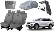 Conjunto capa couro cinza Sorento 2015 a 2019 + proteção superior Conjunto capa couro cinza Sorento 2015 a 2019 + proteção superior