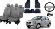 Conjunto capa couro Palio + volante e tapete resistente Conjunto capa couro Palio + volante e tapete resistente