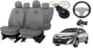 Conjunto capa couro Yaris 18-24 + acessório volante + chaveiro