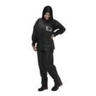 Conjunto Capa de Chuva Feminina Motoqueiro Pantaneiro PVC GG Com Gola