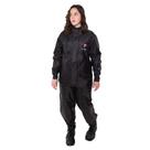 Conjunto Capa de Chuva Feminino Tamanho M Preto Impermeável Motoqueiro Nylon 0,20mm Pioneira - 1801-F-PRE-M