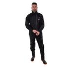 Conjunto Capa de Chuva Masculino Tamanho XG Capuz Preto Impermeável Motoqueiro Nylon 0,20mm Pioneira - 1101-M-PRE-XG