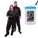 Conjunto Capa de Chuva Pvc Bravo com Capuz Preto Pioneira + Capa Celular