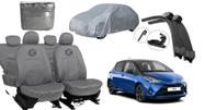 Conjunto capa Yaris couro cinza + capa cobrir top