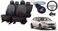 Conjunto Capas Couro Ford Focus 2015-2019 + Volante e Chaveiro - Elegância e Estilo