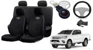 Conjunto Capas de Couro Toyota Hilux 2014 + Capa de Volante + Chaveiro Toyota