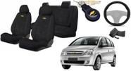 Conjunto Capas Tecido Premium Meriva 2001+2012 + Volante + Chaveiro GM