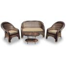 Conjunto Caribe 2 poltronas + Sofá + Mesa oval - Duna Deserto