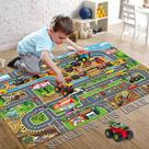 Conjunto Carrinho Infantil com Tapete e Acessórios Brinquedo Educativo para Crianças Pista de Carros