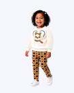 Conjunto Casaco de Pelinho Bordado e Calça Legging Infantil Feminino Kyly 1001536