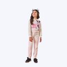 Conjunto Casaco Moletom Capuz Panda E Calça Jogger Infantil Menina Mundo Cinti 12368 Rosa