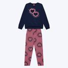 Conjunto Casaco Moletom e Calça Legging Coração Infantil Menina Kyly 1000794