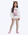 Conjunto Casaco Moletom Manga Longa Cowgirl e Calça Legging Infantil Feminino Mundo Cinti 12897
