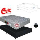 Conjunto Casal Colchão Castor Sleep Max D33 Double Face Base Box Suede 138x188 Conforto Firmeza e Durabilidade