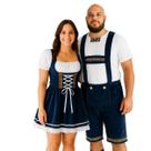Conjunto casal fritz e frida vestido veludo com suspensorio oktoberfest na cor azul Conjunto casal fritz e frida vestido veludo com suspensorio oktoberfest na cor azul