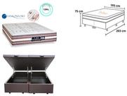 Conjunto Casal King c/ Colchão Sankonfort Le Griff + Cama Box Baú Blindada Jadmax 193x203x75 - Linha Luxo - Alto Padrão Toque Firme