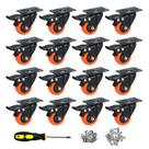 Conjunto Caster Wheels ASHGOOB de 16 com freio de PU laranja de 2 polegadas