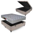 Conjunto Castor Espuma D33 Sleep Max Box Baú Max Ultra Suede Bege Casal 138x188x67cm