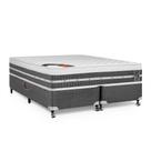 Conjunto Castor Premium Gel Pocket One Face Queen Size Box Castor Premium Prata 158x198x72cm