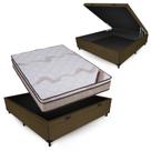 Conjunto Castor Revolution Híbrido Box Baú Max Ultra Suede Marrom Casal 138x188x72cm