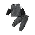 Conjunto Casual De Inverno Para Meninos Com Manga Longa Em Seda E Algodão, Fivela No Ombro, Branco,