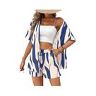 Conjunto Casual De Verão Para Mulheres Com Estampa, Camisa De Manga Curta E Shorts De Cintura Alta, Conjunto Casual De Verão Para Mulheres Com Estampa, Camisa De Manga Curta E Shorts De Cintura Alta,