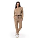Conjunto Casual Malha Mesclada Cropped - Caqui - GG