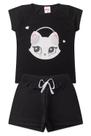Conjunto Cat com Orelhinhas- Blusa e Shorts