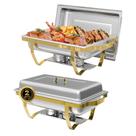 Conjunto Chafing Retangular em Aço Inoxidável IMACONE 2 Peças 8 QT Conjunto Chafing Retangular em Aço Inoxidável IMACONE 2 Peças 8 QT