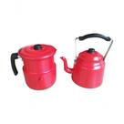 Conjunto Chaleira 1,6l E Leiteira C/apito Vermelhas 1,6l
