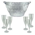 Conjunto Champanheira C/ 6 Taças de Champagne em Acrilico
