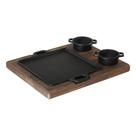 Conjunto Chapa de Ferro 220x220 c/Molheira e Suporte Madeira