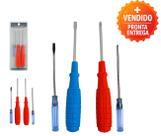 Conjunto Chaves de Fenda e Phillips Kit com 4 Peças Duráveis Reparos Domésticos Profissionais
