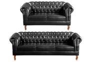 Conjunto Chesterfield Sofá Dom Pedro 2 e 3 Lugares Capitonê Vintage Conjunto Chesterfield Sofá Dom Pedro 2 e 3 Lugares Capitonê Vintage