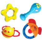 Conjunto Chocalhos Infantil Para Bebê +3 Meses Com 4 Brinquedos Com Formas e Texturas Diferentes Buba Conjunto Chocalhos Infantil Para Bebê +3 Meses Com 4 Brinquedos Com Formas e Texturas Diferentes Buba