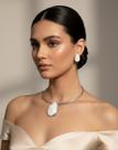 Conjunto Choker Aro e Brinco Gota Resinado Bijuteria Cor:Prateado